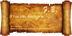 Florián Barbara névjegykártya